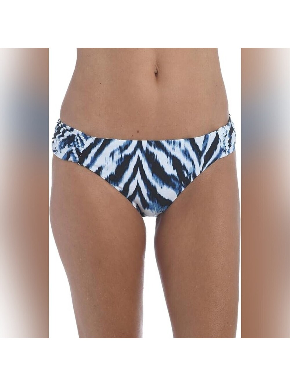 NWT La Blanca Blue Animal Print, Mid-Rise Swimsuit Bikini Bottom, 12